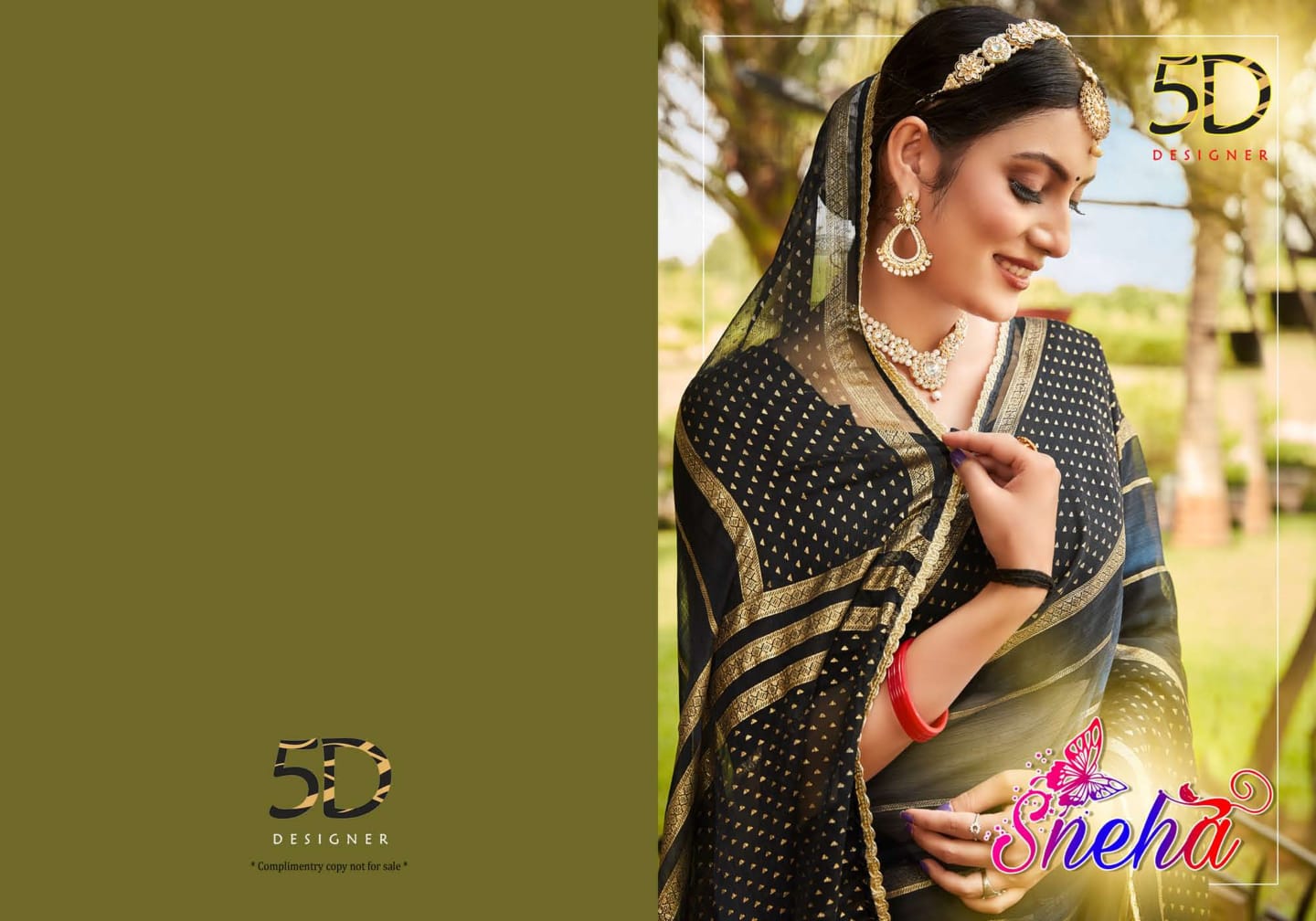 5D Designer Sneha Fancy Ethnic Wear Wholesale Chiffon Sarees Catalog